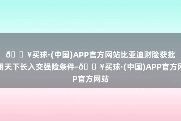 🔥买球·(中国)APP官方网站比亚迪财险获批使用天下长入交强险条件-🔥买球·(中国)APP官方网站