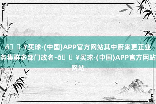 🔥买球·(中国)APP官方网站其中蔚来更正业务集群多部门改名-🔥买球·(中国)APP官方网站