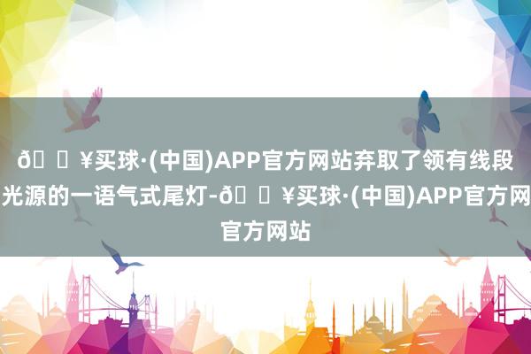 🔥买球·(中国)APP官方网站弃取了领有线段式光源的一语气式尾灯-🔥买球·(中国)APP官方网站