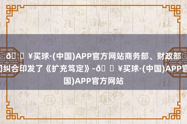 🔥买球·(中国)APP官方网站商务部、财政部等7部门纠合印发了《扩充笃定》-🔥买球·(中国)APP官方网站