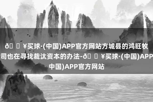 🔥买球·(中国)APP官方网站方城县的鸿旺牧业有限公司也在寻找裁汰资本的办法-🔥买球·(中国)APP官方网站