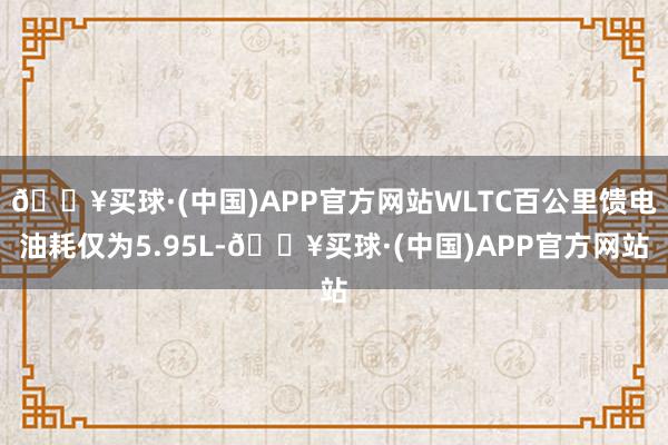 🔥买球·(中国)APP官方网站WLTC百公里馈电油耗仅为5.95L-🔥买球·(中国)APP官方网站