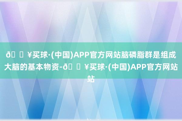 🔥买球·(中国)APP官方网站脑磷脂群是组成大脑的基本物资-🔥买球·(中国)APP官方网站