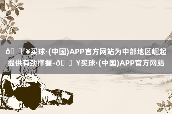 🔥买球·(中国)APP官方网站为中部地区崛起提供有劲撑握-🔥买球·(中国)APP官方网站