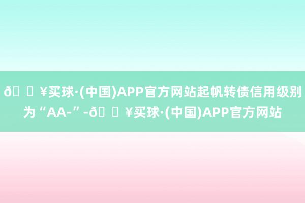 🔥买球·(中国)APP官方网站起帆转债信用级别为“AA-”-🔥买球·(中国)APP官方网站