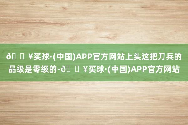 🔥买球·(中国)APP官方网站上头这把刀兵的品级是零级的-🔥买球·(中国)APP官方网站