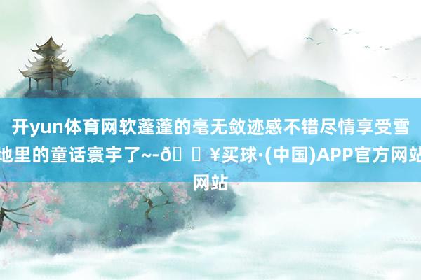 开yun体育网软蓬蓬的毫无敛迹感不错尽情享受雪地里的童话寰宇了~-🔥买球·(中国)APP官方网站